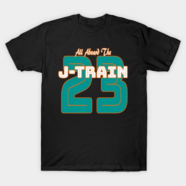 All Aboard the Ajayi J-Train Tshirt Miami Fans T-Shirt by Dezine